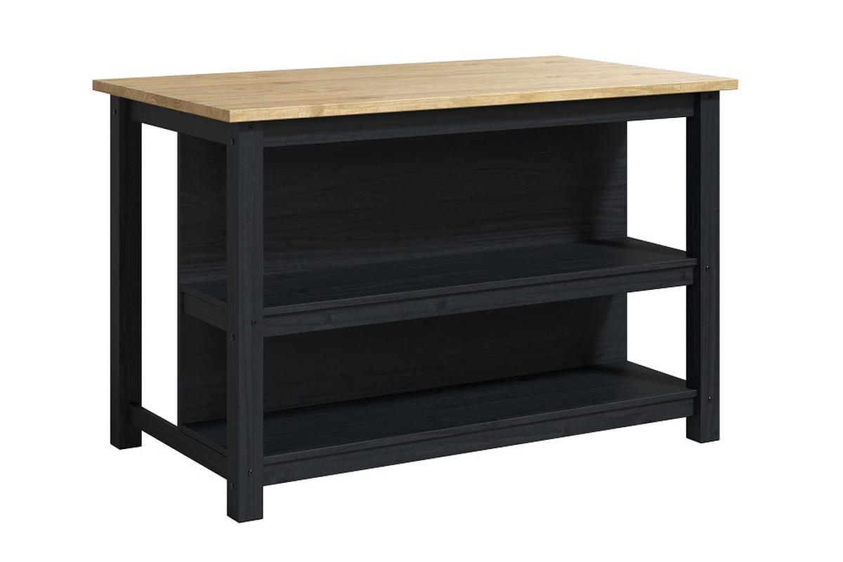 KÜCHENINSEL 140/91/80 cm  in Naturfarben, Schwarz  - Schwarz/Naturfarben, Natur, Holz (140/91/80cm) - Livetastic