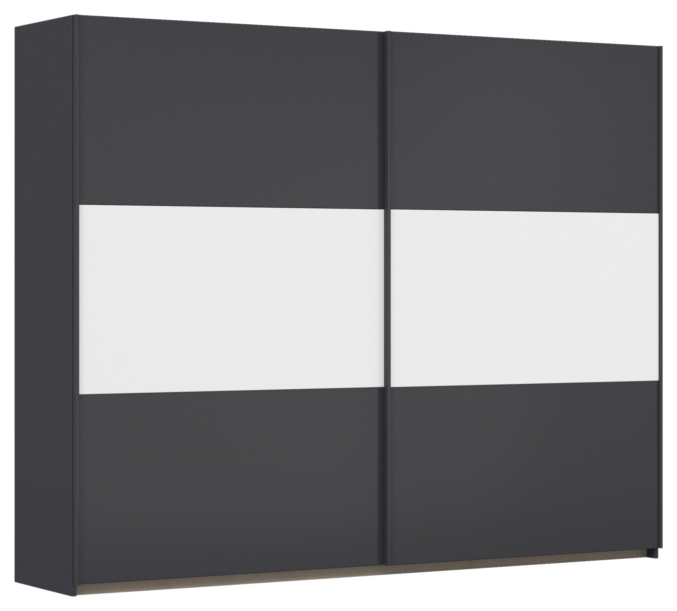 SCHWEBETÜRENSCHRANK 261/210/59 cm 2-türig Grau, Weiß  - Weiß/Grau, MODERN, Holzwerkstoff/Metall (261/210/59cm) - Rauch Möbel
