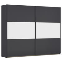SCHWEBETÜRENSCHRANK in Grau, Weiss  - Weiss/Grau, Modern, Holzwerkstoff/Metall (261/210/59cm) - Rauch Möbel