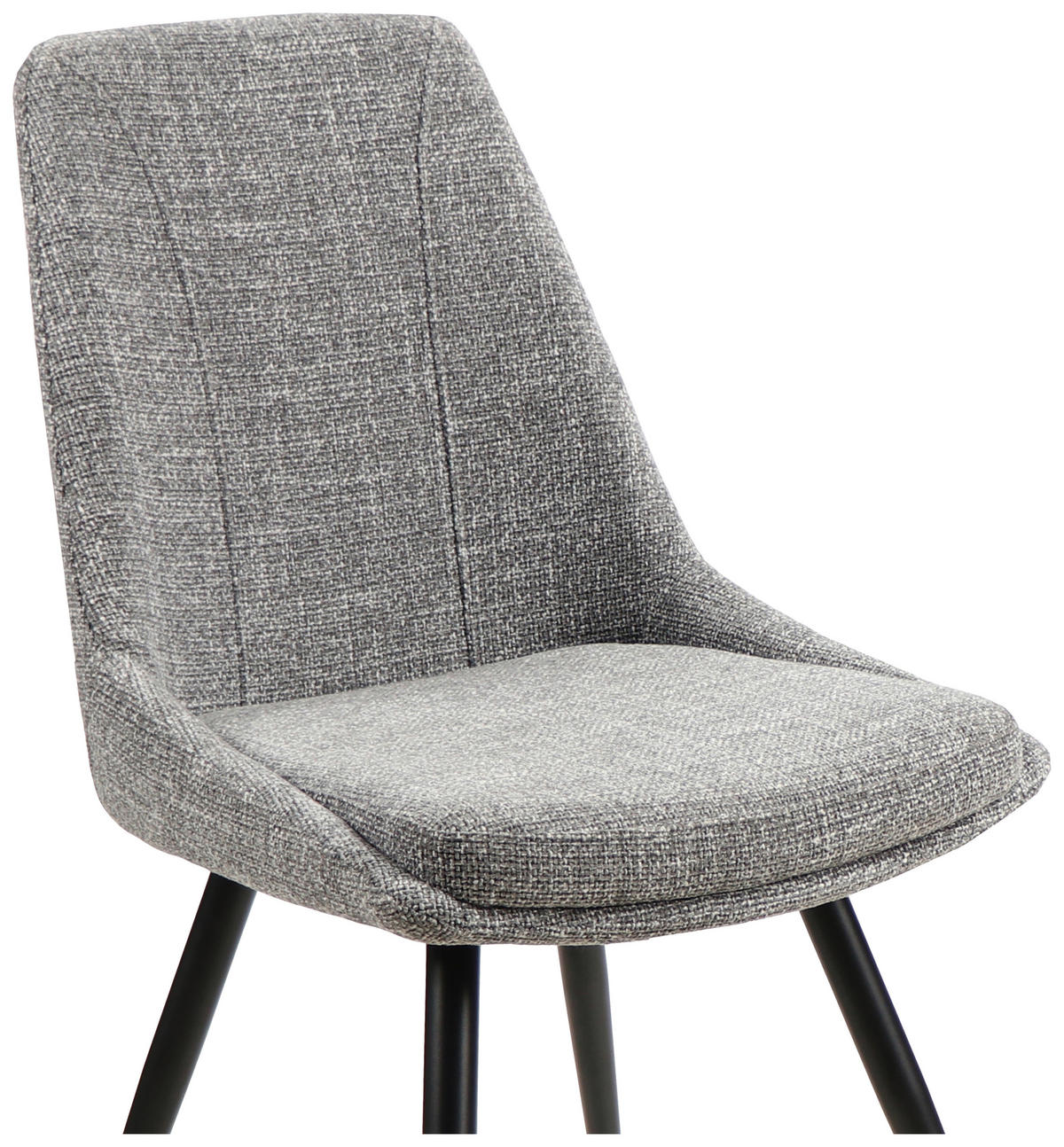 STUHL  in Eisen Leinenoptik Holz, Metall, Textil  - Schwarz/Grau, MODERN, Holz/Textil (49/88/59cm) - MID.YOU