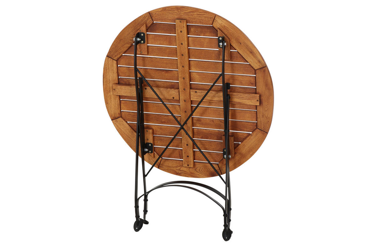GARTENKLAPPTISCH 85/85/78 cm  - Robinienfarben/Schwarz, KONVENTIONELL, Holz/Metall (85/85/78cm) - Siena Garden