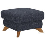HOCKER Bouclé Dunkelblau  - Eichefarben/Dunkelblau, MODERN, Holz/Textil (65/47/65cm) - Valnatura