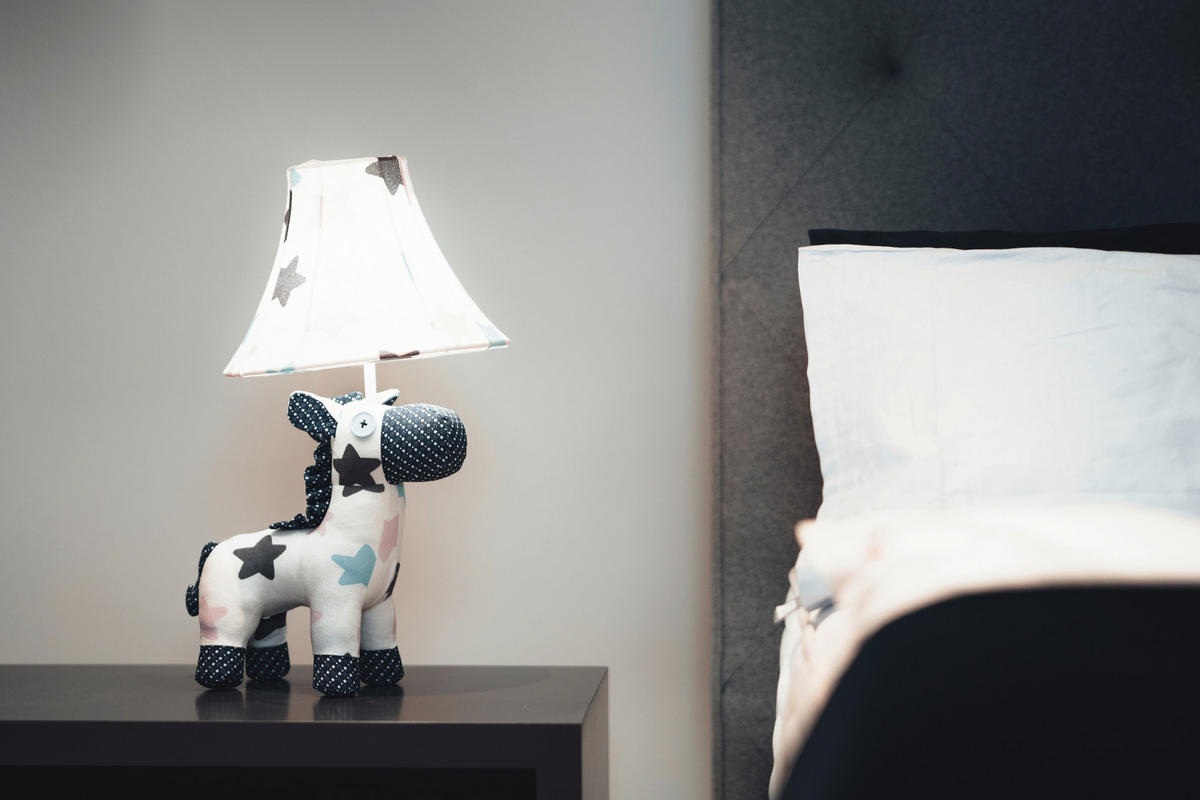 LED-KINDERTISCHLEUCHTE Finn das Pferd 26/30/47 cm  - Türkis/Multicolor, LIFESTYLE, Textil/Metall (26/30/47cm) - Happy Lamps