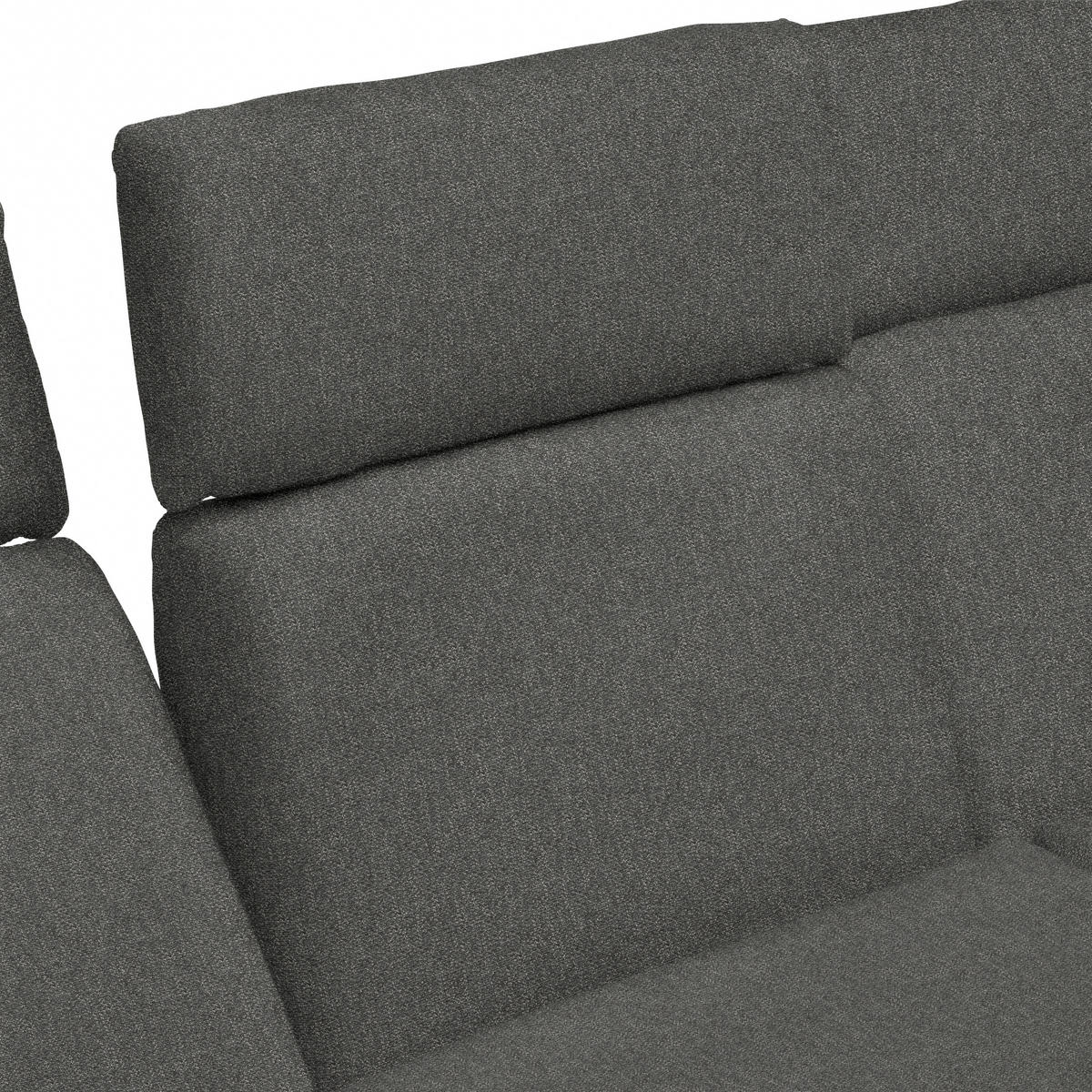 ECKSOFA Chenille, Flachgewebe Braun, Graubraun  - Graubraun/Schwarz, Design, Textil/Metall (239/270cm) - Koinor