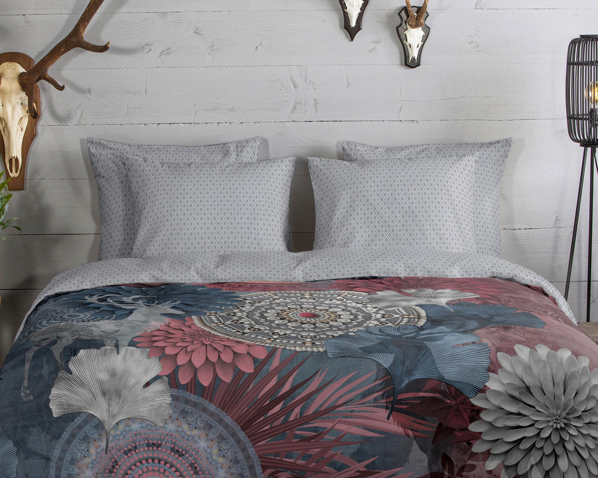 BETTWÄSCHE HIP Flanell, Biber 140/200 cm  - Bordeaux/Anthrazit, Basics, Textil (140/200cm)