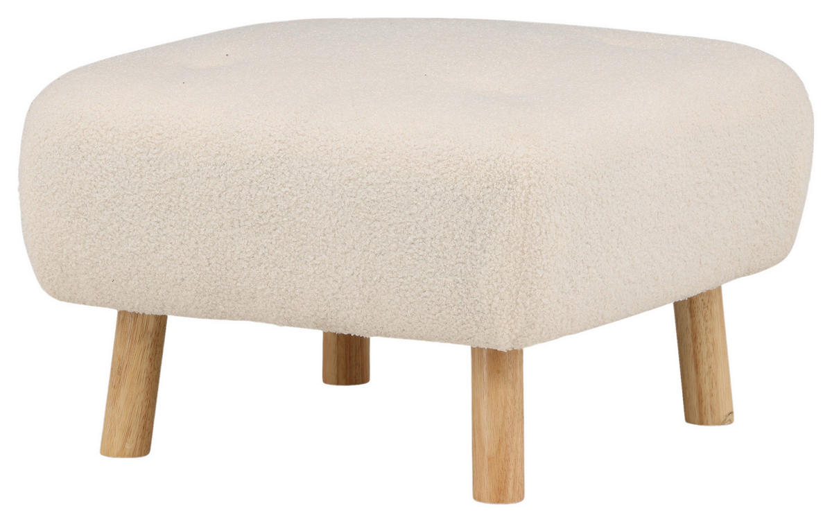 HOCKER in Holz, Textil Weiß  - Weiß, Design, Holz/Kunststoff (60/28/60cm) - Livetastic