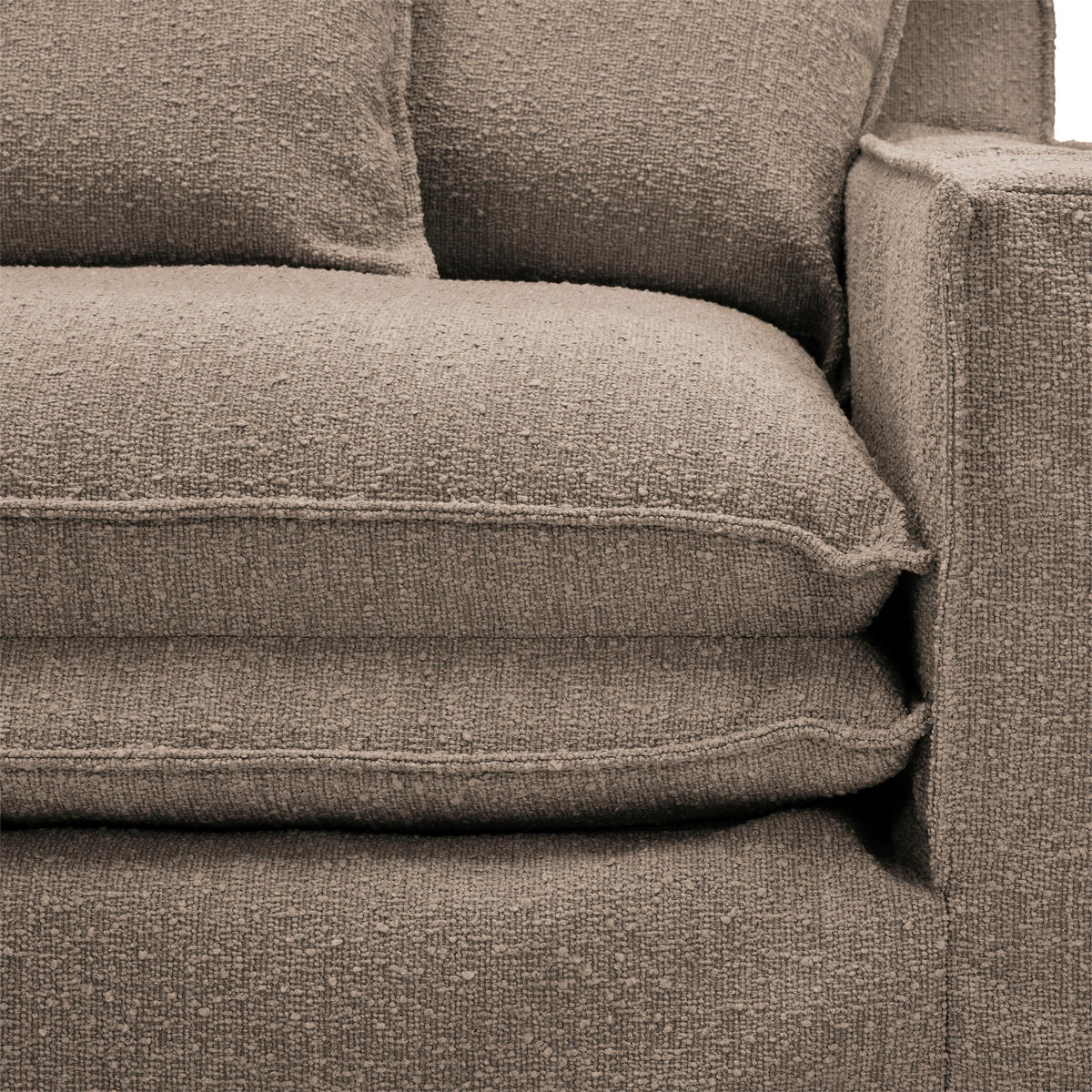 SESSEL Bouclé Braun    - Schwarz/Braun, Trend, Kunststoff/Textil (129/92/105cm) - Livetastic