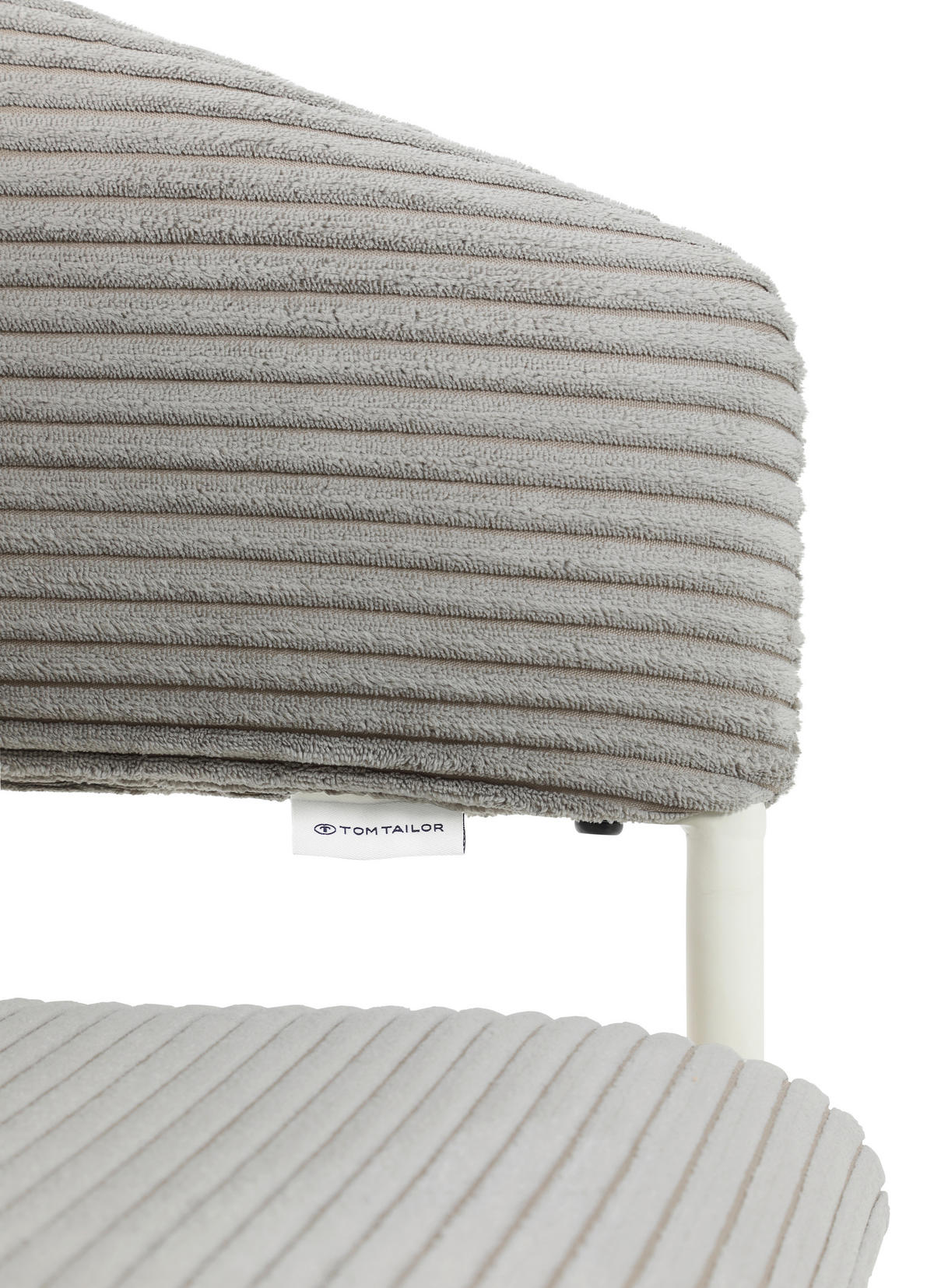 ARMLEHNSTUHL  in Stahl Cord  - Schlammfarben/Weiß, Basics, Textil/Metall (51/81,5/57,5cm) - Tom Tailor