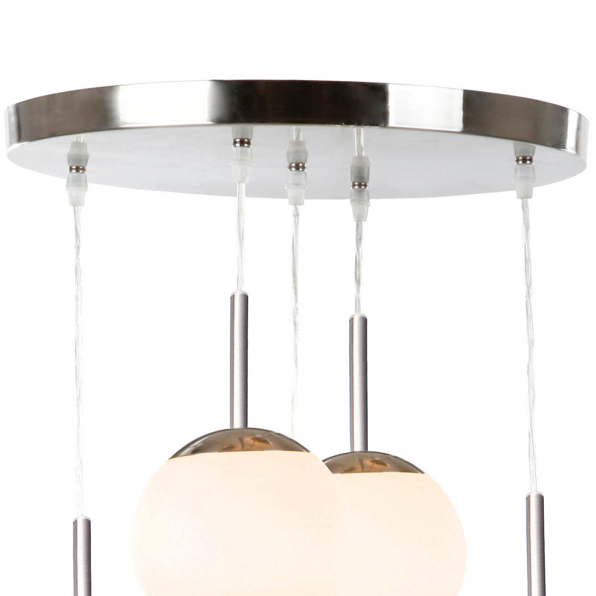 VISEČA SVETILKA        50/90 cm     60 W E27 - barve niklja/opal, Basics, kovina/steklo (50/90cm) - Globo