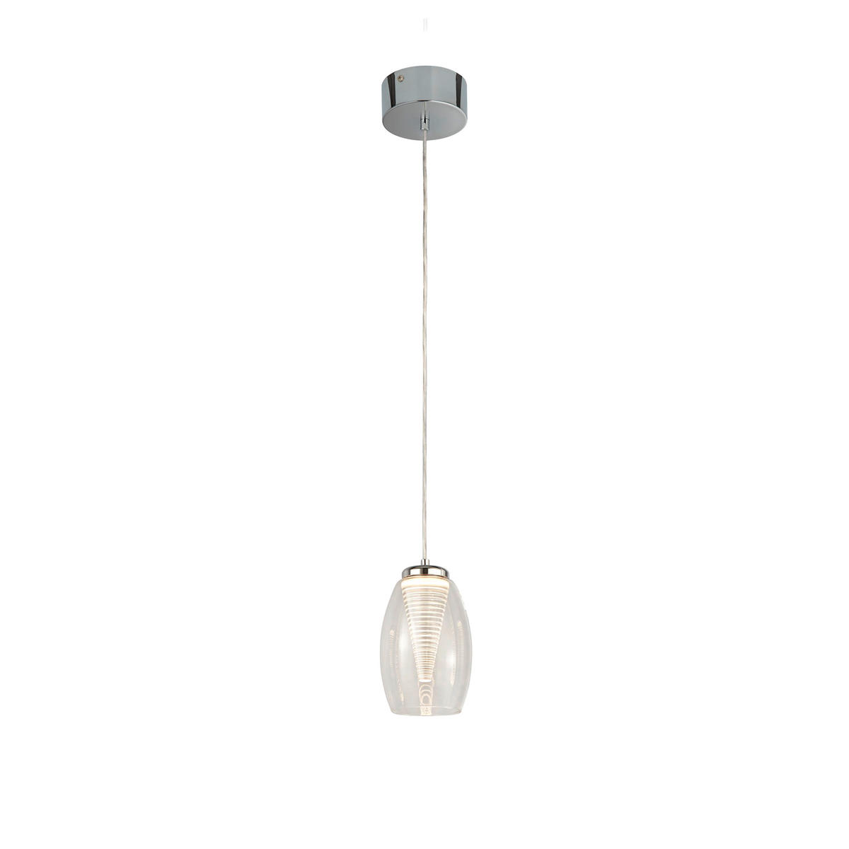 VISEČA LED-SVETILKA  Cyclone LED 6W W/382 lm/3000 K/220-240 V/ - Basics, kovina/steklo (11,5/120cm)