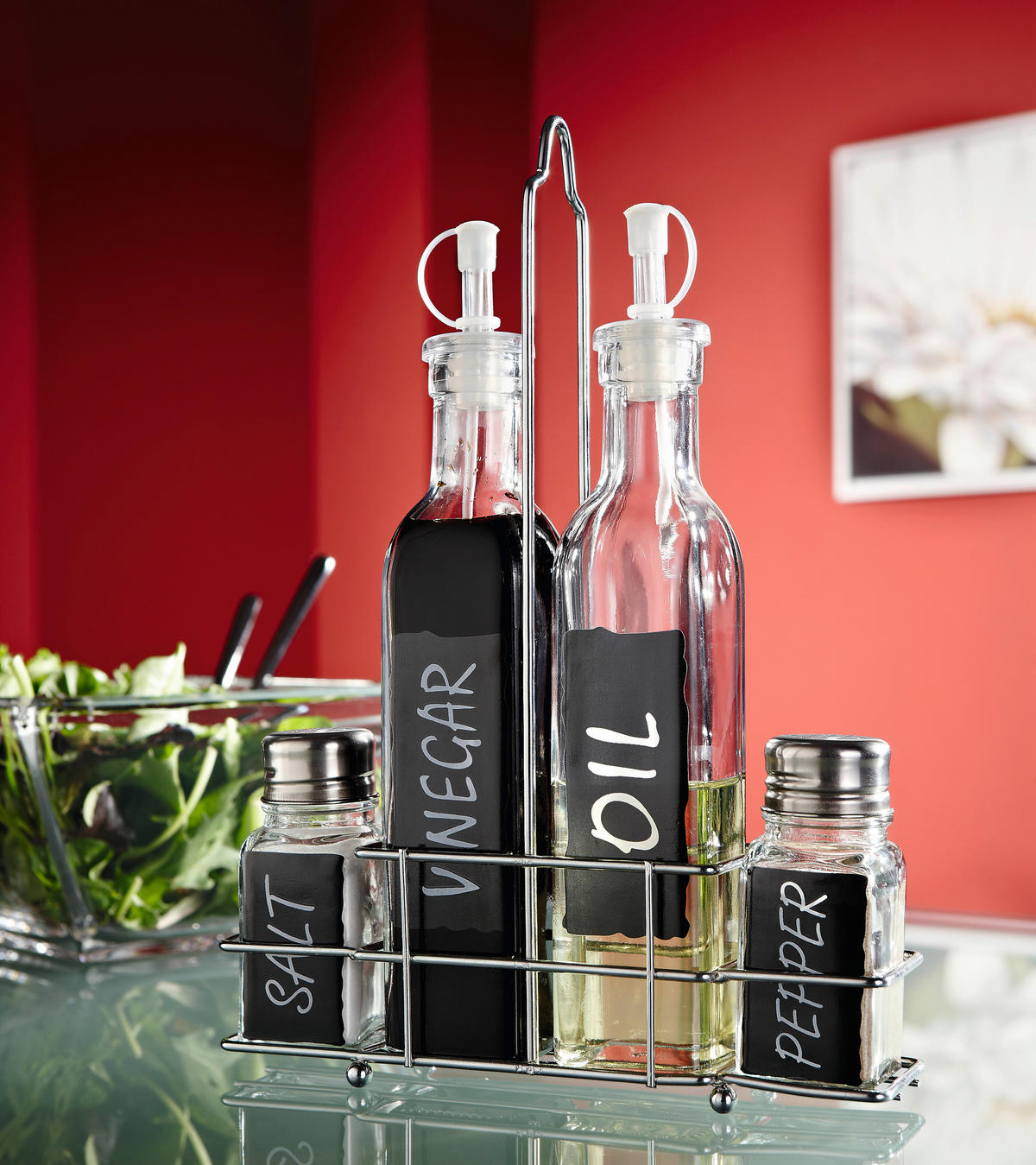MENAGE-SET 5-teilig  - Klar, Basics, Glas/Kunststoff - Homeware Profession.