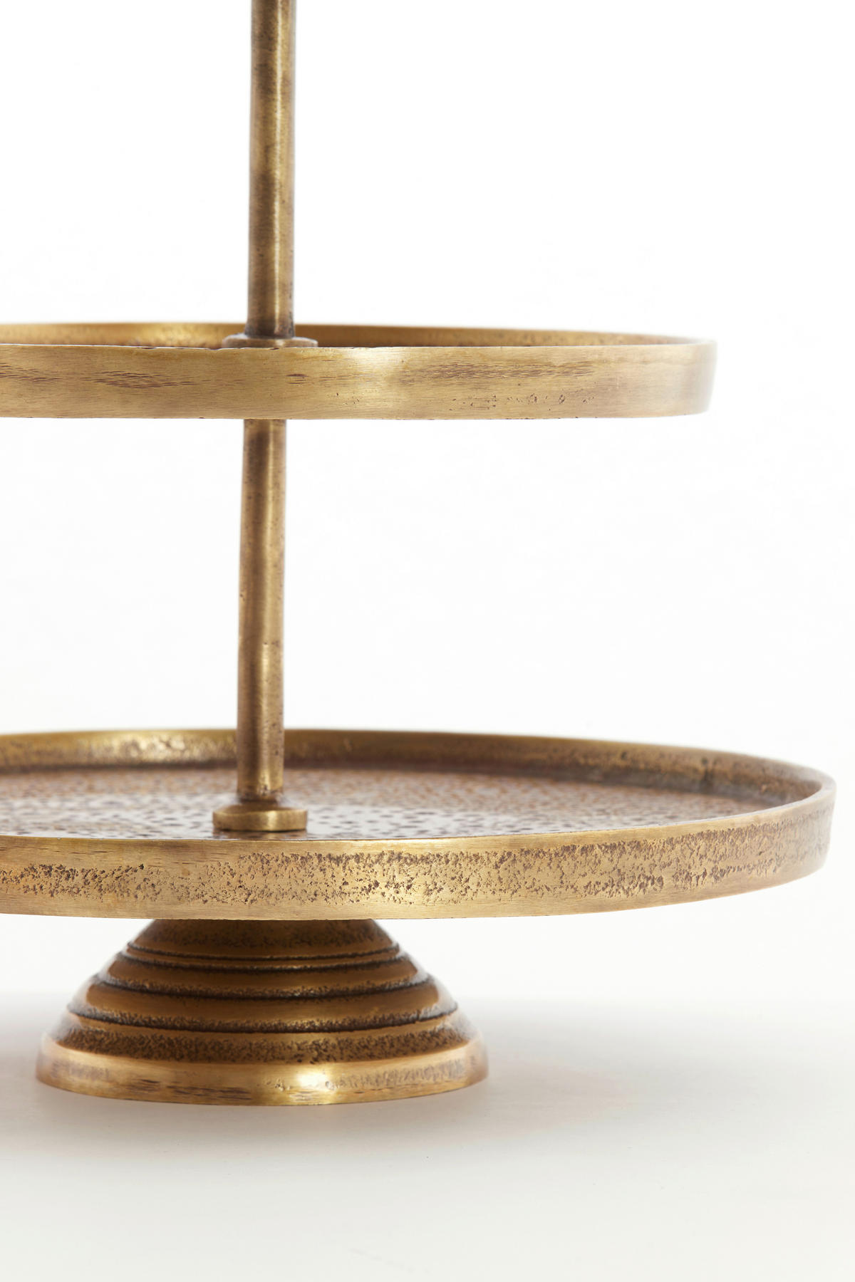 ETAGERE 2-stöckig - Bronzefarben, Trend, Metall (24/24/37cm) - Light & Living