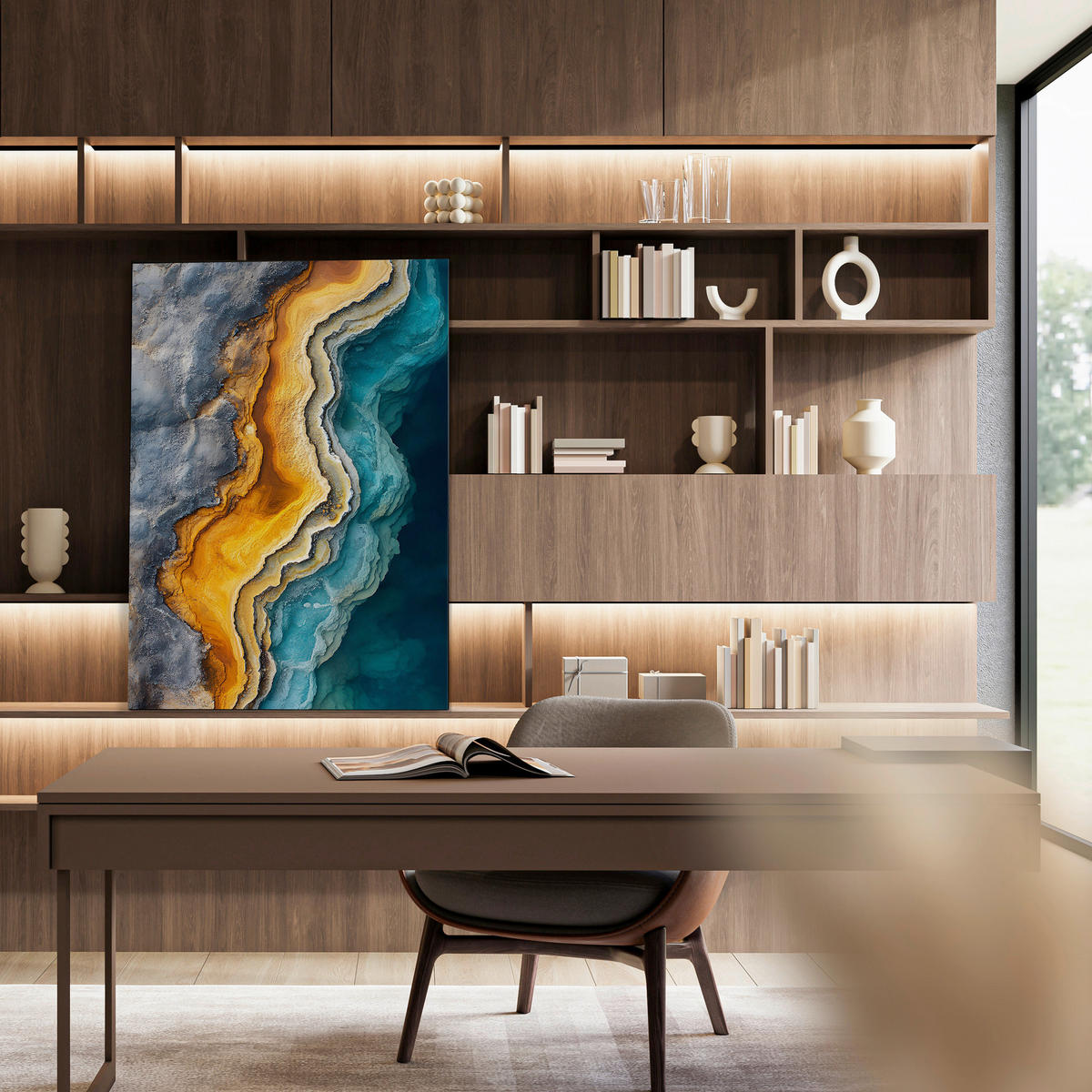 LEINWANDBILD Abstraktes 60/80 cm  - Multicolor, Basics, Holz/Textil (60/80cm)