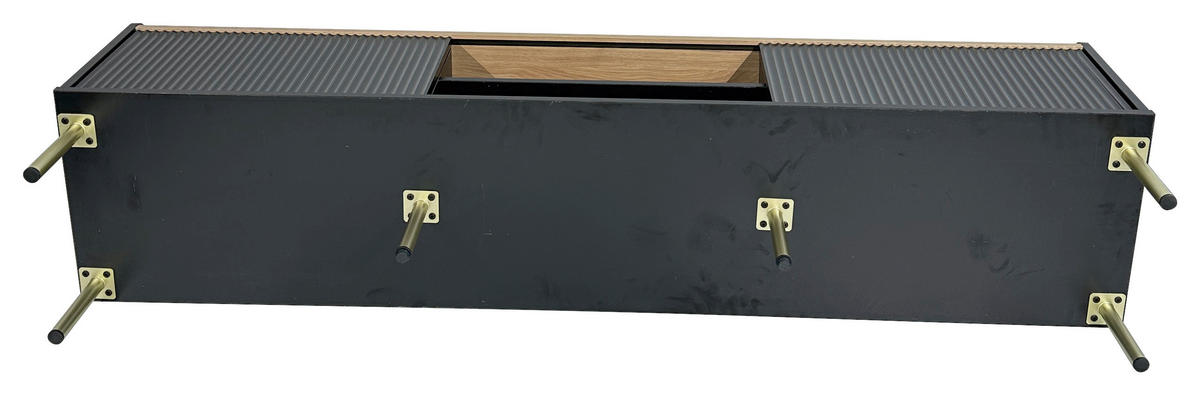 LOWBOARD SNOW  in 180/54/40 cm  - Eichefarben/Schwarz, Design, Holzwerkstoff/Metall (180/54/40cm) - Xora