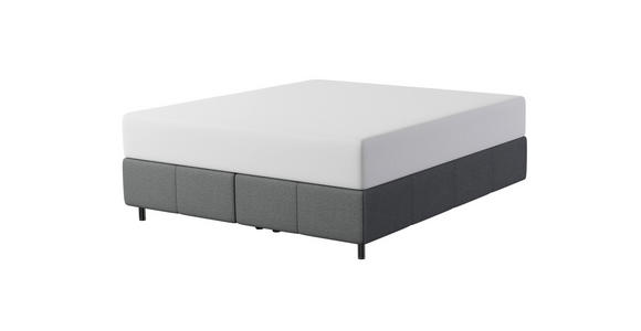 BOXSPRINGBETT 180/200 cm  in Schwarz  - Alufarben/Schwarz, KONVENTIONELL, Textil/Metall (180/200cm) - Dieter Knoll