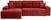 ECKSOFA Rot Webstoff  - Silberfarben/Rot, Design, Kunststoff/Textil (194/280cm) - Carryhome