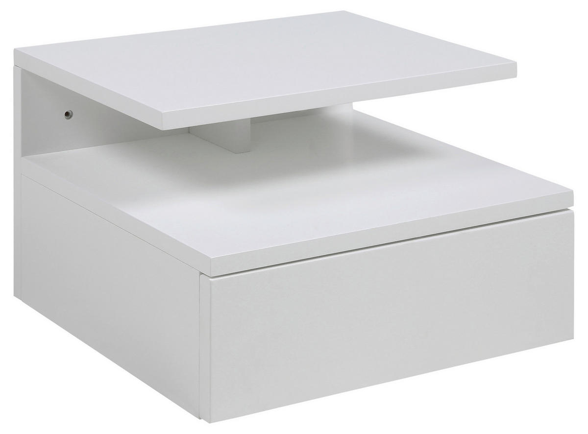 NOČNÍ STOLEK, bílá, 35/22,5/32 cm - bílá, Design, kompozitní dřevo (35/22,5/32cm)