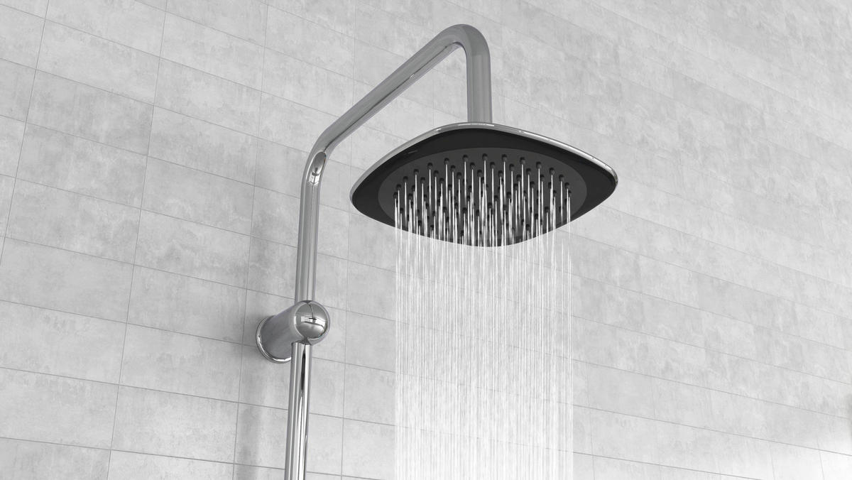 ÜBERKOPFBRAUSESET  - Chromfarben/Schwarz, Basics, Kunststoff/Metall (2,2/100,5/34cm)