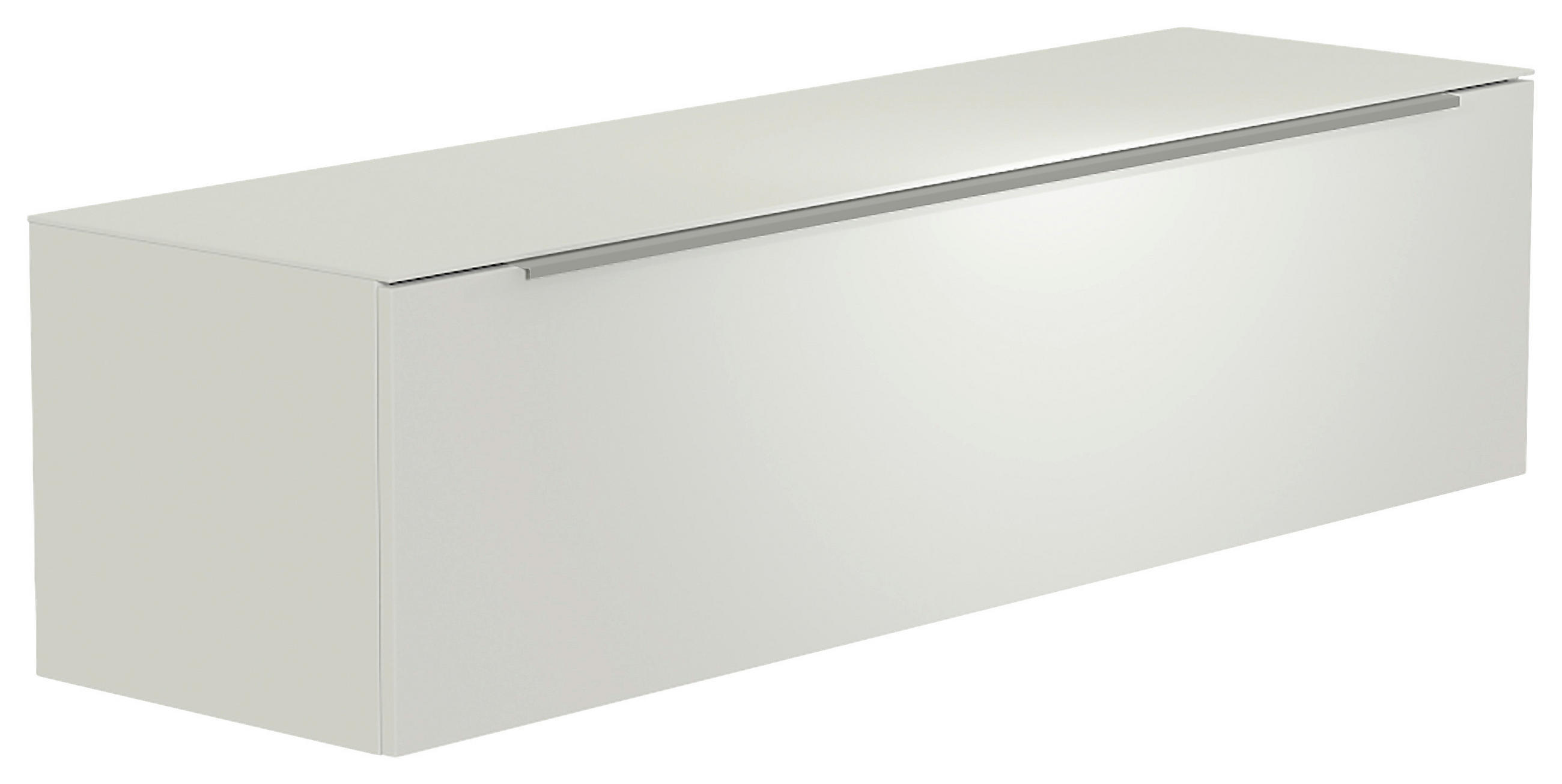 LOWBOARD  in 160/41/45 cm  - Alufarben/Weiß, Design, Glas/Holzwerkstoff (160/41/45cm) - Moderano