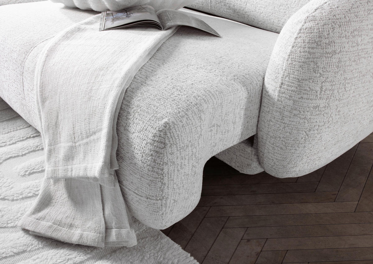 ECKSOFA Creme, Beige Flachgewebe Zierkissen, Rücken echt, Sitztiefenverstellung  - Beige/Creme, MODERN, Kunststoff/Textil (162/275cm) - Carryhome