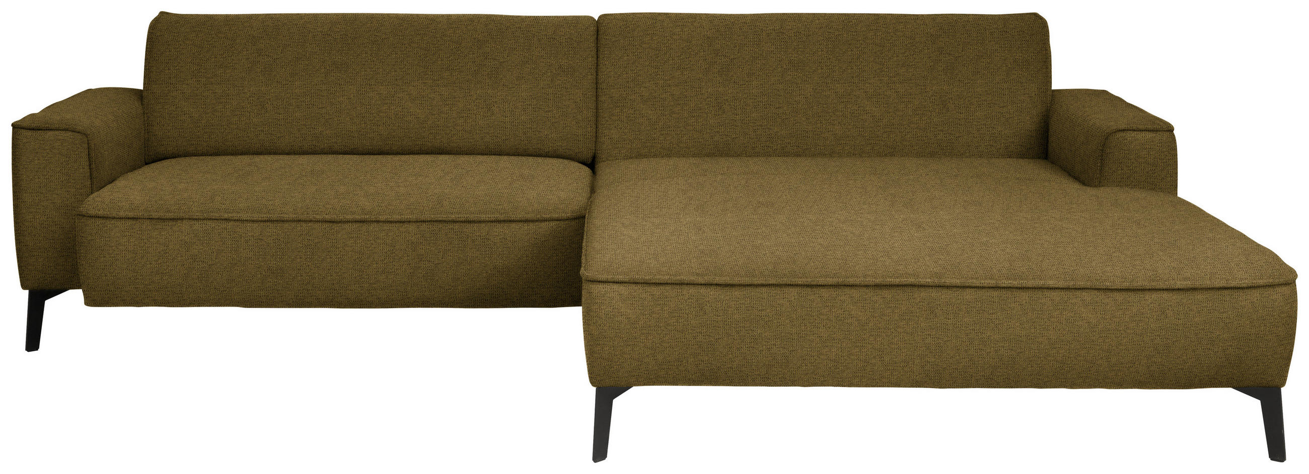 ECKSOFA in Flachgewebe Khaki  - Khaki/Schwarz, Design, Textil/Metall (285/190cm) - Johann Jakob