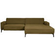 ECKSOFA  in Flachgewebe Khaki  285/190 cm  - Khaki/Schwarz, Design, Textil/Metall (285/190cm) - Johann Jakob