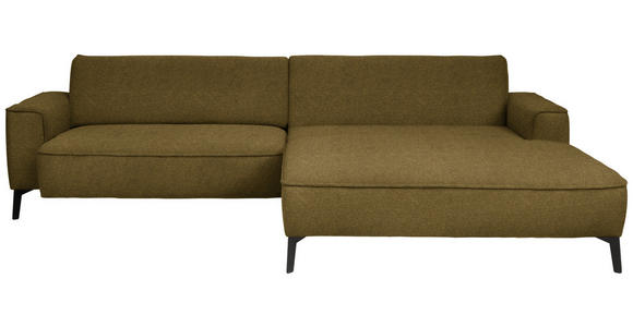 ECKSOFA  in Flachgewebe Khaki  285/190 cm  - Khaki/Schwarz, Design, Textil/Metall (285/190cm) - Johann Jakob