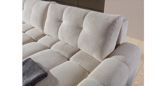 ECKSOFA in Flachgewebe Creme  - Creme/Schwarz, KONVENTIONELL, Kunststoff/Textil (256/157cm) - Carryhome
