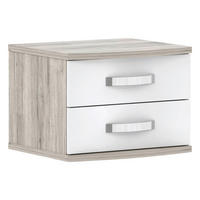 NACHTTISCH 50,4/41,4/46 cm  in Eichefarben, Weiss Hochglanz  - Weiss Hochglanz/Weiss, Basics, Holzwerkstoff/Kunststoff (50,4/41,4/46cm) - Carryhome