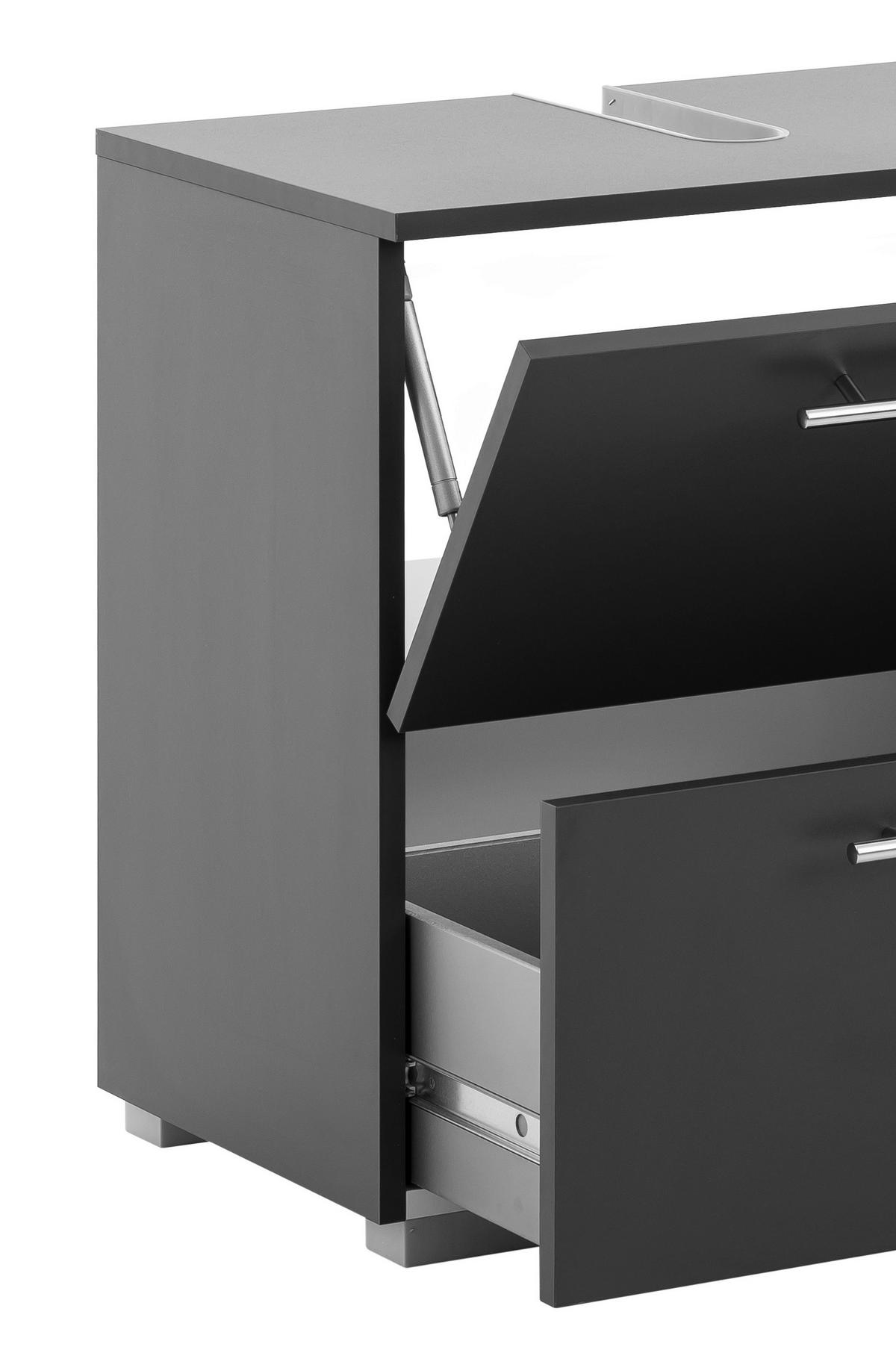 WASCHBECKENUNTERSCHRANK 80,2/59,1/35 cm  - Chromfarben/Anthrazit, KONVENTIONELL, Holzwerkstoff/Metall (80,2/59,1/35cm) - MID.YOU