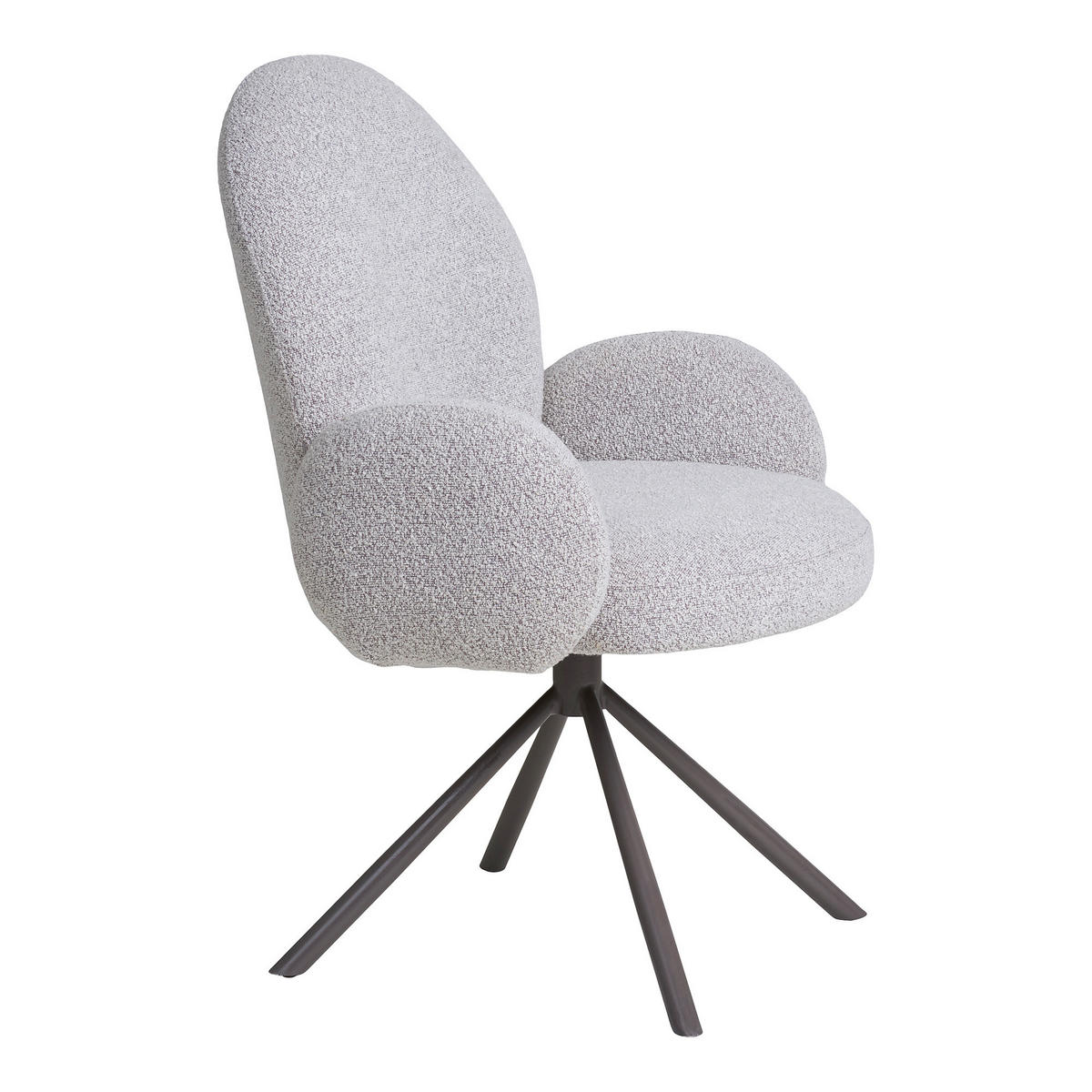 STOL MED ARMSTÖD bouclé  - sandfärgad/svart, Modern, metall/textil (65/91.5/69cm) - MID.YOU
