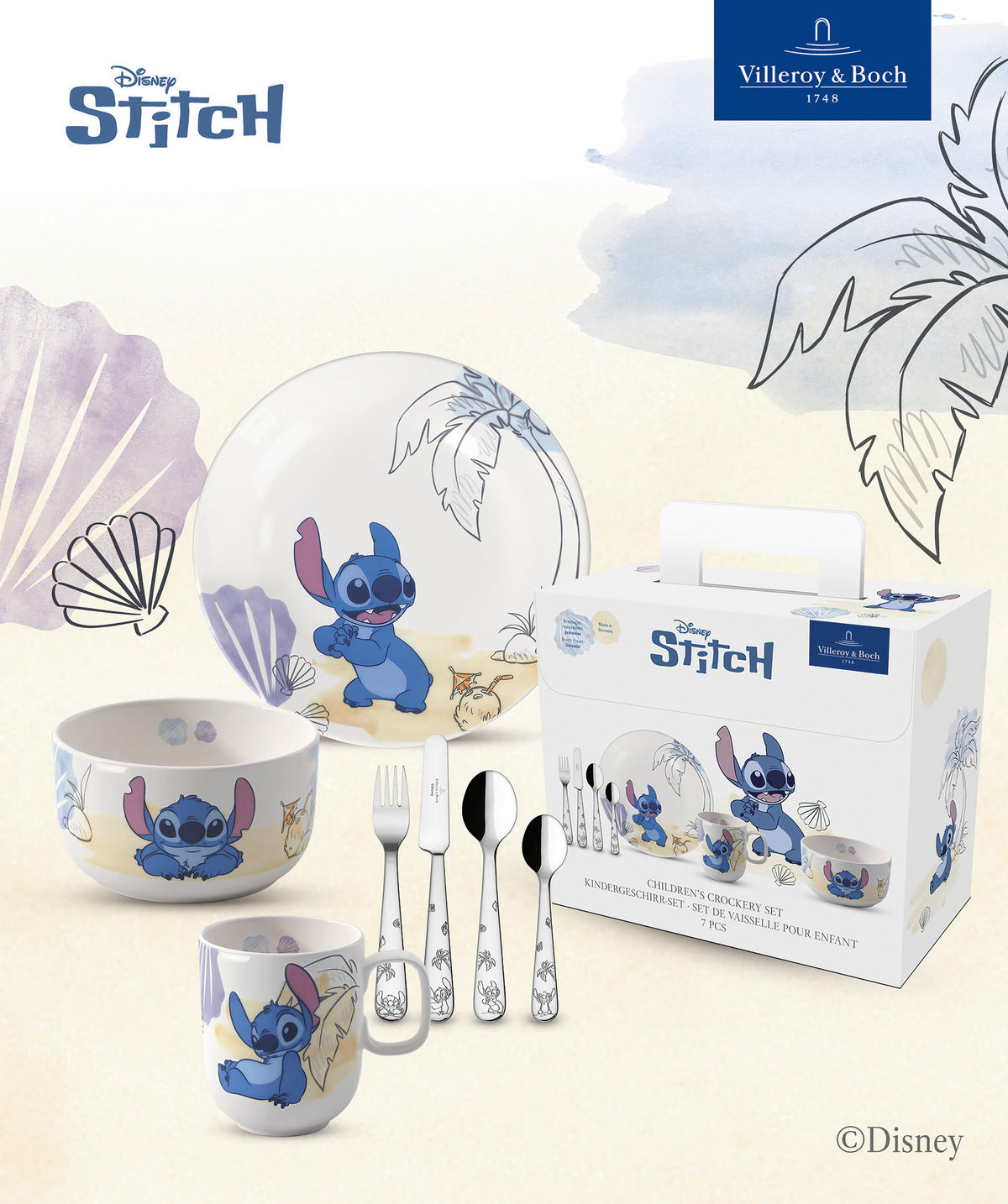 KINDERGESCHIRRSET Disney Frozen 7-teilig  - Multicolor, Basics, Keramik - Villeroy & Boch