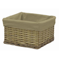 KOŠÍK DO REGÁLU, prírodná farba, béžová - prírodná farba/béžová, Basics, drevo/textil (31/27/18cm) - Ambia Home