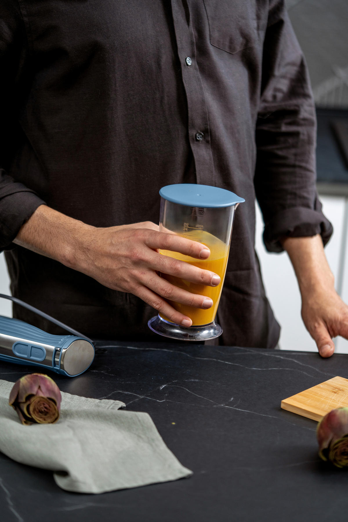 STABMIXER-SET Sous Chef  - Pastellblau, Basics, Glas/Kunststoff - GUZZINI