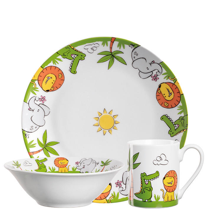 KINDERGESCHIRRSET 3-teilig  - Gelb/Schwarz, LIFESTYLE, Keramik (21,30/21,50/9,50cm) - Leonardo