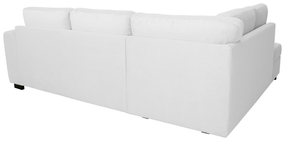 ECKSOFA JOHN Silberfarben Cord Rückenkissen, Bettkasten, Liegefläche im Originalstoff  - Silberfarben/Schwarz, Trend, Kunststoff/Textil (178/239cm) - P & B