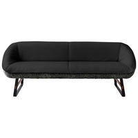 SITZBANK 229/88/80 cm  in Grau, Dunkelblau  - Schwarz/Dunkelblau, Design, Leder/Holz (229/88/80cm) - Koinor