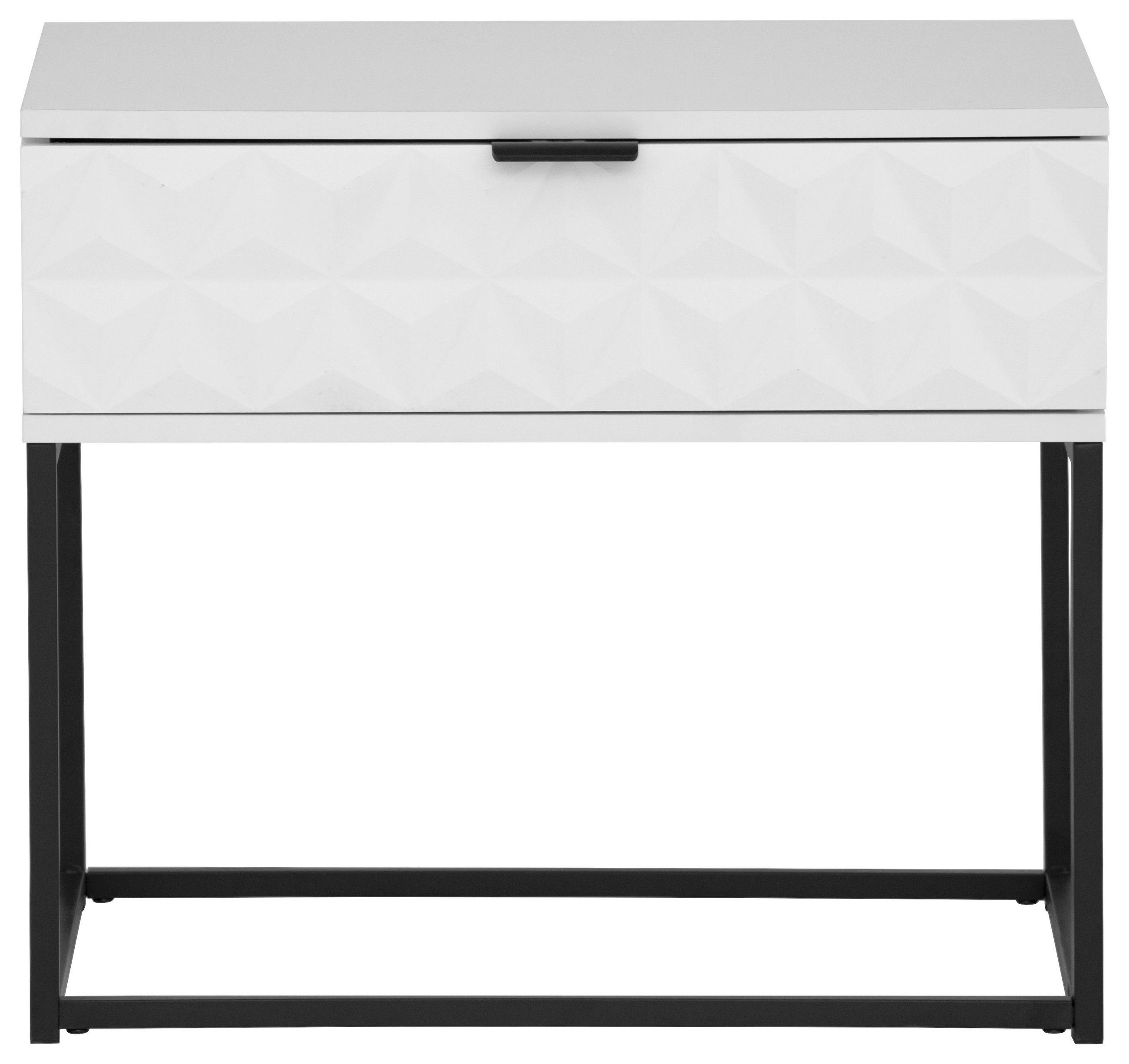 NACHTSCHRANK 59,5/52/38,5 cm  - Schwarz/Weiß, KONVENTIONELL, Holzwerkstoff/Metall (59,5/52/38,5cm) - Boxxx