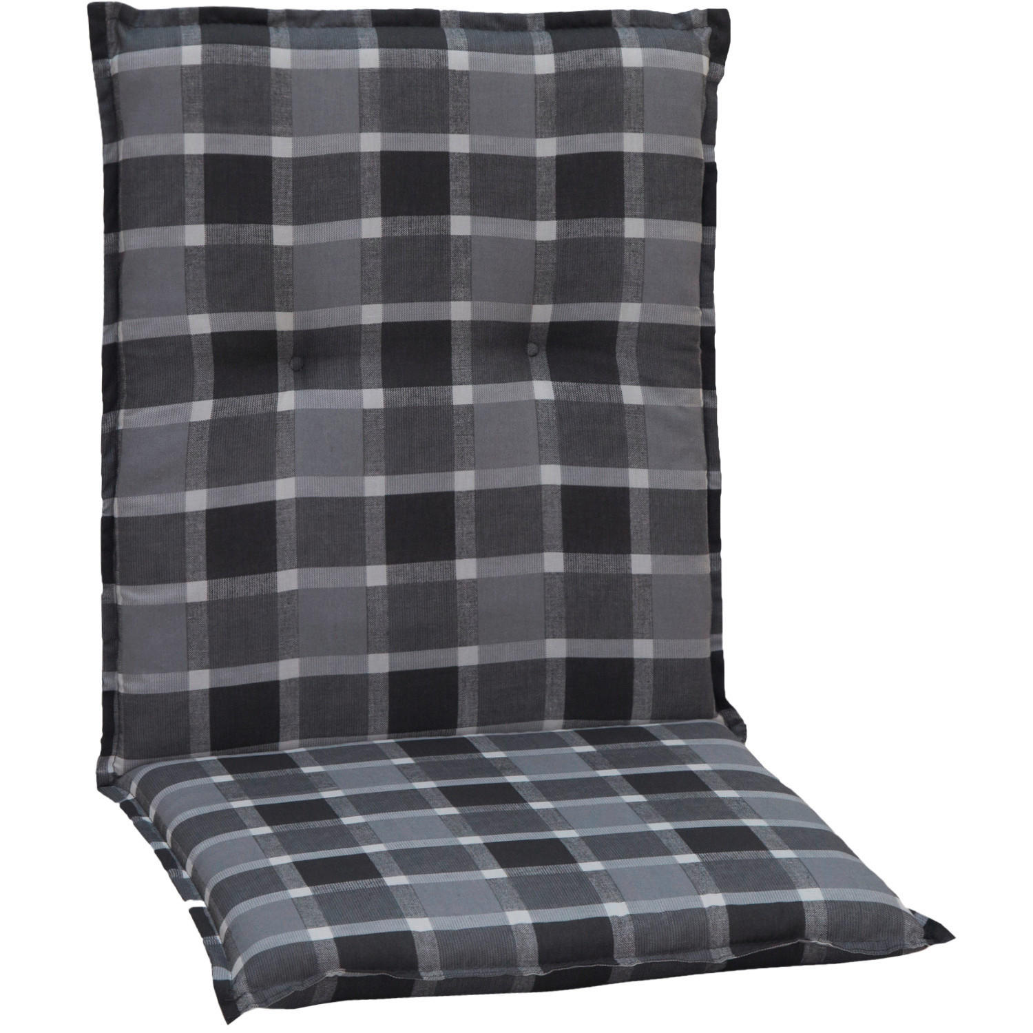 SESSELAUFLAGE Karo  - Anthrazit/Schwarz, Basics, Textil (100/50/6cm)