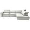 ECKSOFA Weiß Echtleder  - Chromfarben/Weiß, Design, Leder/Metall (290/223cm) - Pure Home Lifestyle