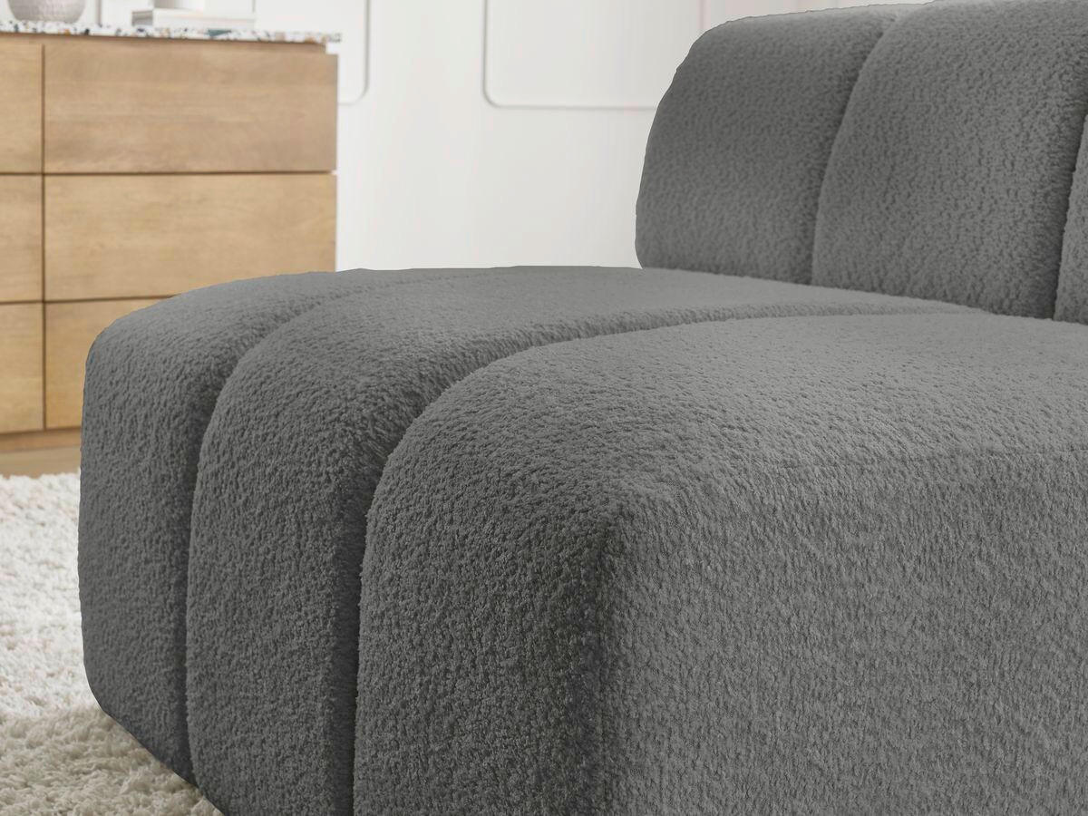 SOFAELEMENT ANNECY Bouclé Dunkelgrau  - Dunkelgrau/Schwarz, MODERN, Kunststoff/Textil (91/72/91cm)