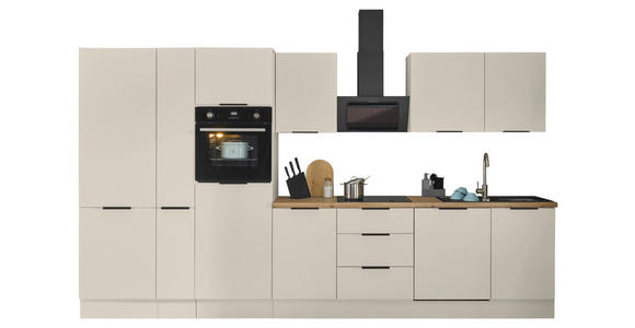 KÜCHENBLOCK   in Kaschmir  - Kaschmir/Schwarz, Basics, Holzwerkstoff/Metall (370/211/60cm) - Xora