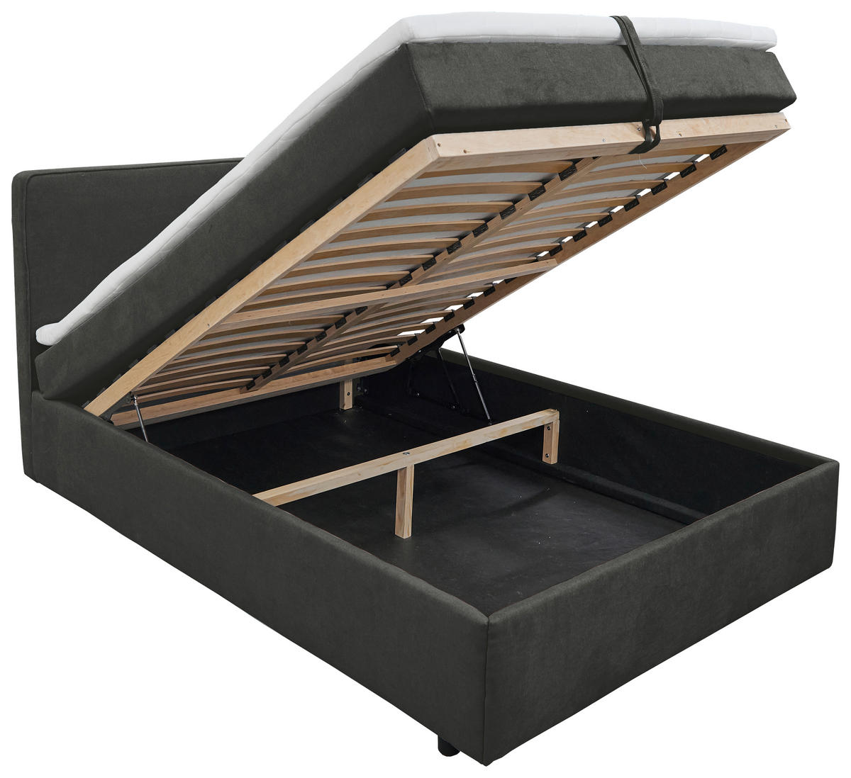 BOXBETT 180/200 cm  in Anthrazit  - Anthrazit/Schwarz, Modern, Holz/Kunststoff (180/200cm) - MID.YOU