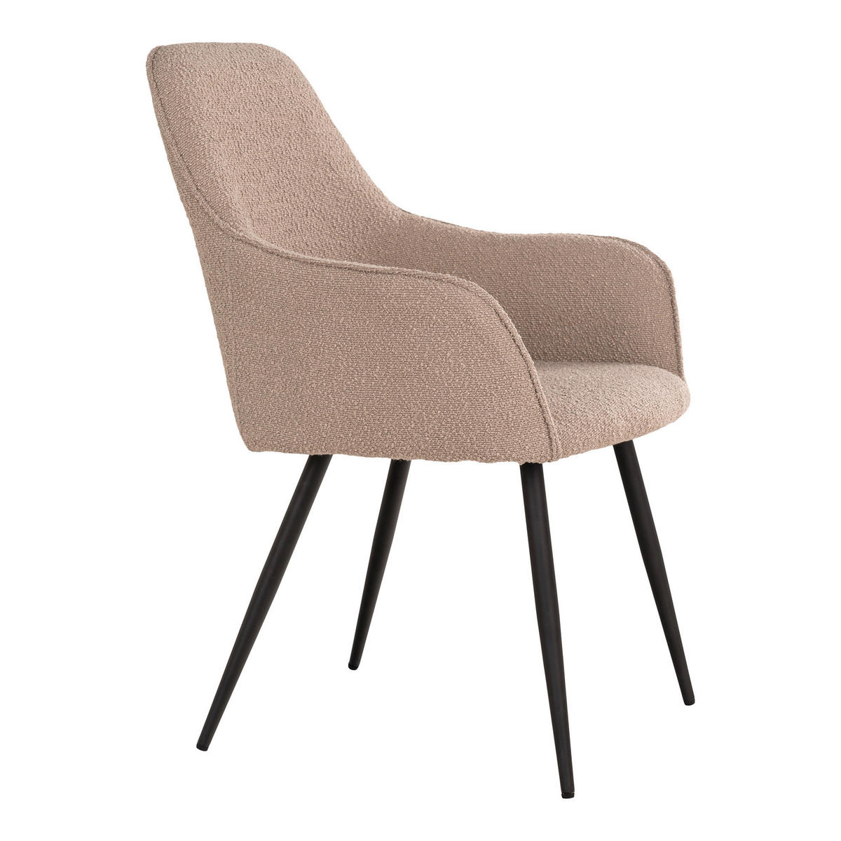 STOL MED ARMSTÖD SET 2 styck bouclé  - beige/svart, Modern, metall/textil (57/87/65cm) - MID.YOU
