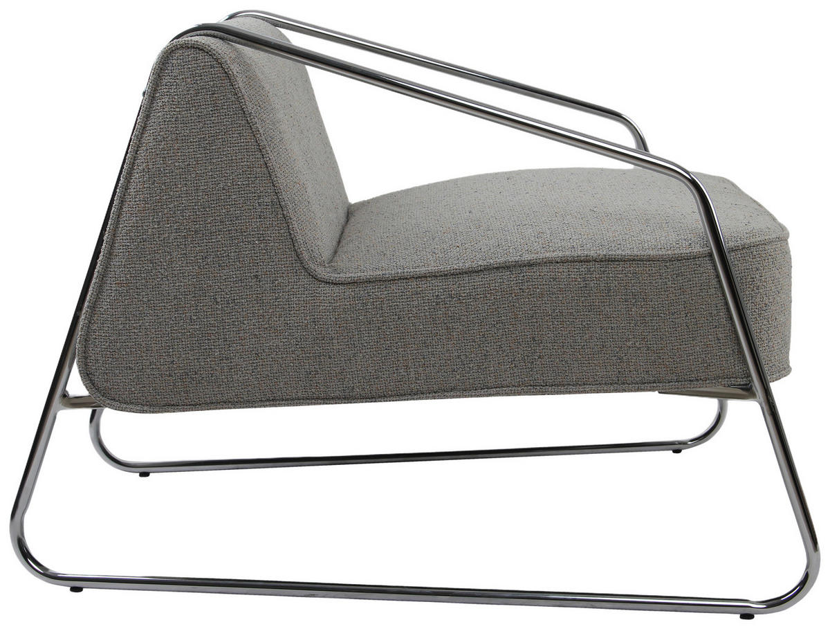 DESIGNSESSEL in Webstoff Beige  - Chromfarben/Beige, MODERN, Textil/Metall (62/85/65cm) - Livetastic