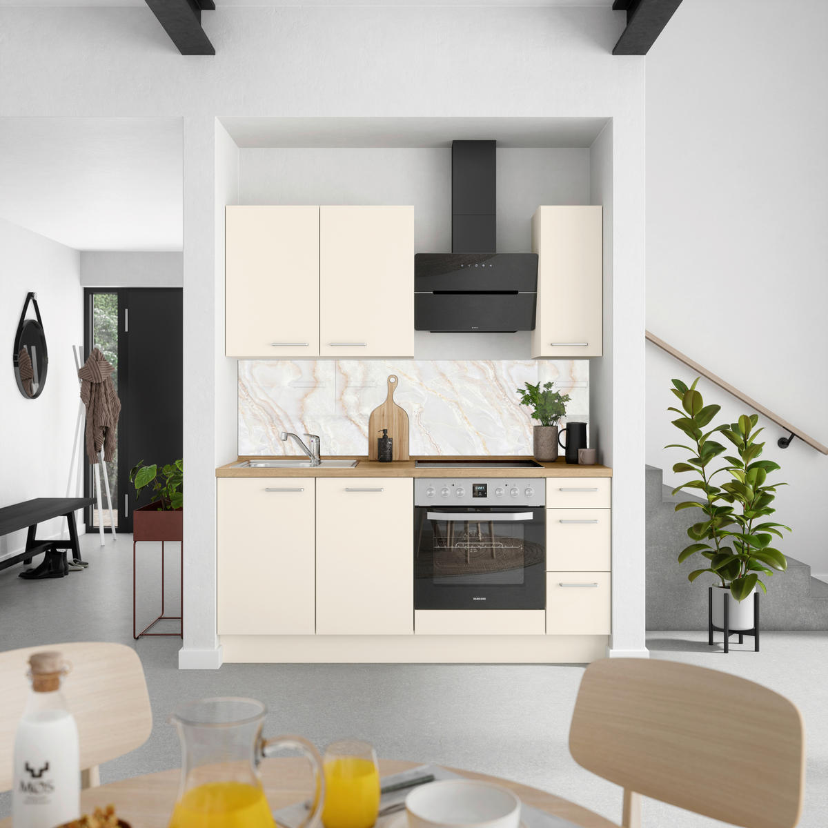 KÜCHENRÜCKWAND  - Sandfarben/Beige, Basics, Kunststoff/Metall (180/53,7/0,6cm) - Fani