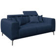 2-SITZER-SOFA Webstoff Dunkelblau  - Schwarz/Dunkelblau, KONVENTIONELL, Textil/Metall (200/80/110cm) - Carryhome