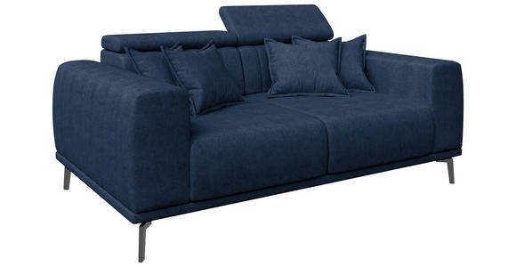 2-SITZER-SOFA Webstoff Dunkelblau  - Schwarz/Dunkelblau, KONVENTIONELL, Textil/Metall (200/80/110cm) - Carryhome