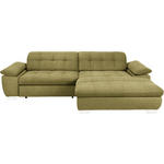 ECKSOFA in Mikrofaser Grün  265/180 cm  - Chromfarben/Grün, Design, Textil/Metall (265/180cm) - Carryhome