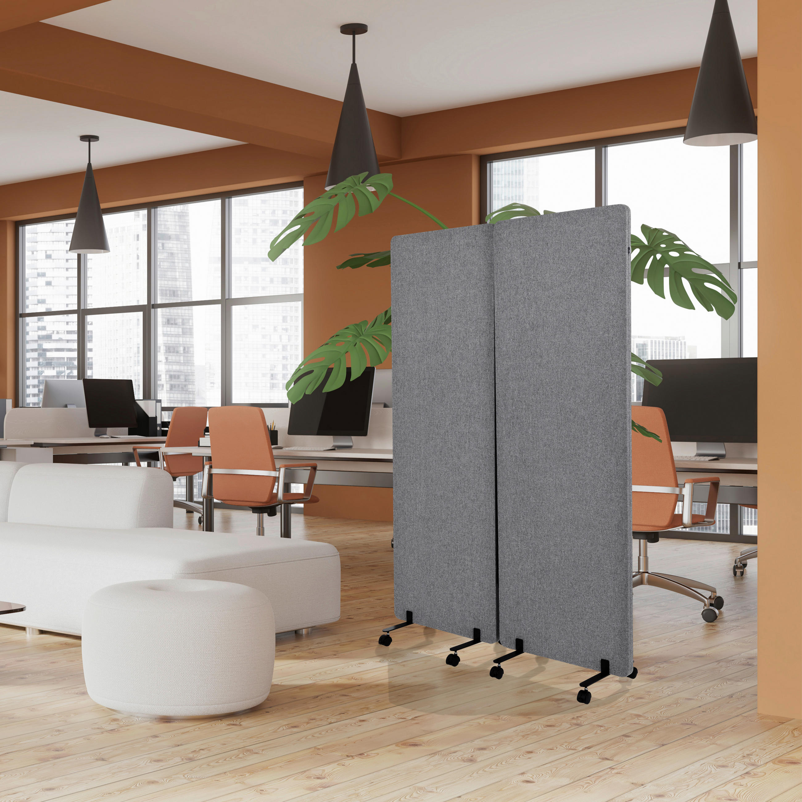 TRENNWAND Kunststoff, Textil, Metall Dunkelgrau  - Dunkelgrau, Basics, Kunststoff/Textil (60/177/35cm) - MID.YOU